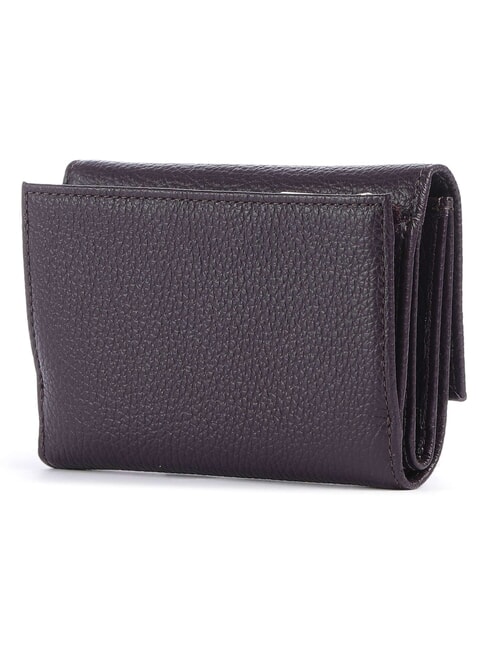 METALLIC SOFT Portafoglio bifold pelle martellata prune - Portafogli Donna