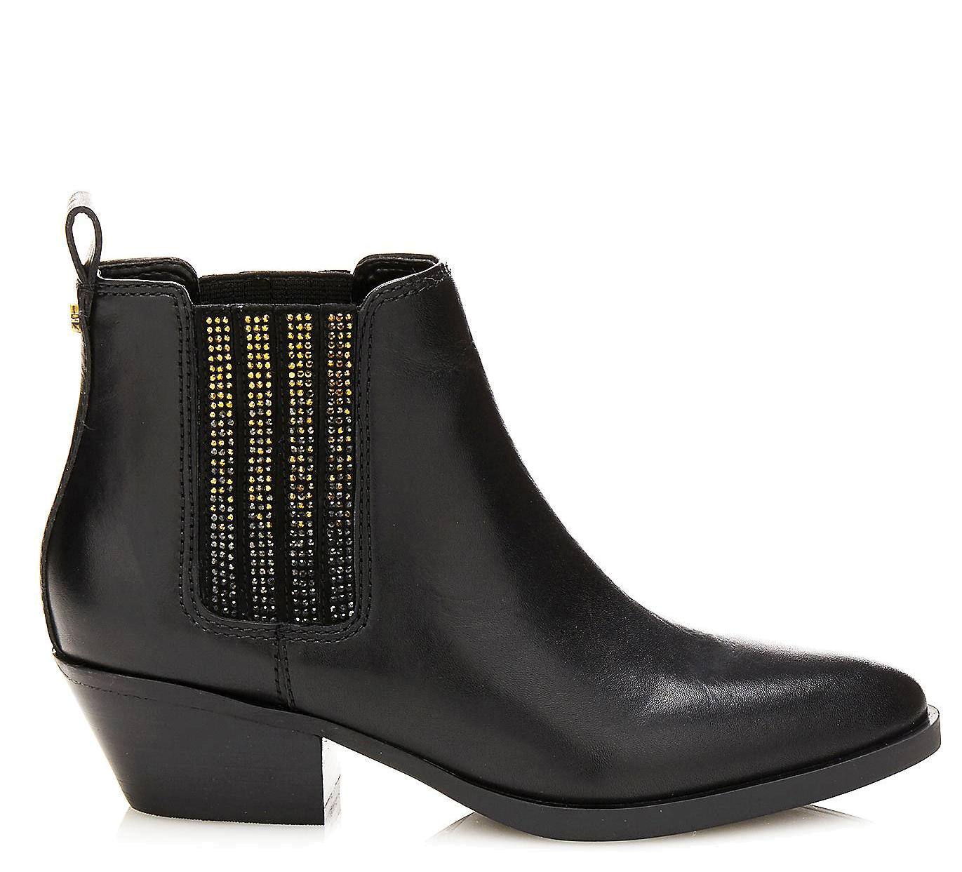 Guess patzi stivaletti texani in pelle nero fl8ptzlea09black.36 donna le  sac outlet - Stileo.it